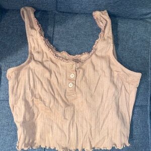 Ruffled Brown Crop Top